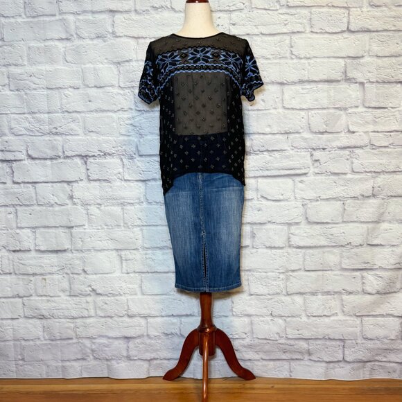 Gryphon Black Beaded Silk Top - Picture 5 of 9